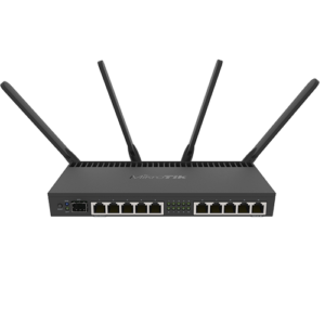 Router 10 x Gigabit, 1 x SFP+ 10Gbps,PoE IN/OUT, RouterOS L5, Wi-Fi – Mikrotik RB4011iGS+5HacQ2HnD-IN