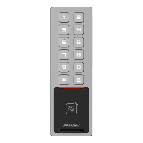 Terminal control acces, PIN/Card M1/amprenta/bluetooth, Wiegand, Wi-Fi, RS485, Alarma, IK08 – HIKVISION DS-K1T805MBFWX