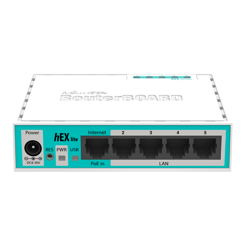 Router hEX Lite, 5 x Fast Ethernet, RouterOS L4 – Mikrotik RB750r2