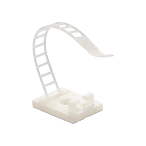 Suport plastic ajustabil pentru prindere cabluri, ALB, 25×18 mm, autoadeziv, 100 buc TAA-1-W