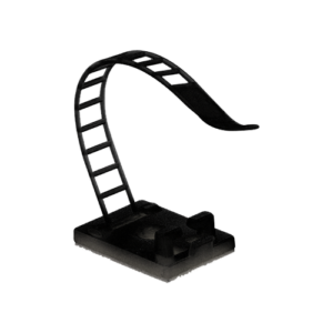 Suport plastic ajustabil pentru prindere cabluri, NEGRU, 25×18 mm, autoadeziv, 100 buc TAA-1-B