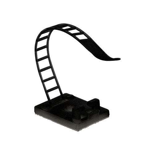 Suport plastic ajustabil pentru prindere cabluri, NEGRU, 25×18 mm, autoadeziv, 100 buc TAA-1-B