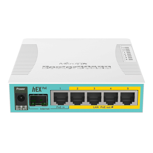 Router hEX PoE, 5 x Gigabit 4 PoE, 1 x SFP, RouterOS L4 – Mikrotik RB960PGS