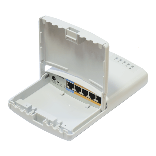 Router PowerBox de exterior, 5 x Fast Ethernet, 4 x PoE, RouterOS L4 – Mikrotik RB750P-PBr2