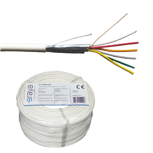 Cablu de alarma 6 fire ecranate, cupru integral, 100m – eRaya AL10622-100