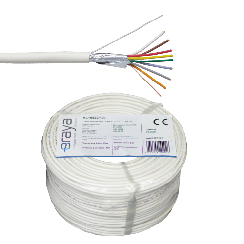 Cablu de alarma 8 fire ecranate, cupru integral, 100m – eRaya AL10822-100