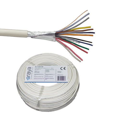 Cablu de alarma 12 fire ecranate, cupru integral, 100m – Eraya AL11222-100