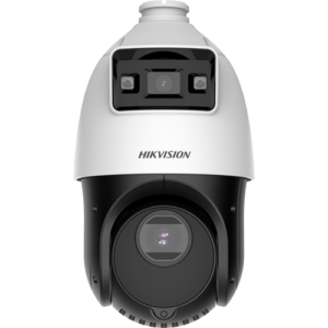 TandemVu, DarkFighter si ColorVu – camera IP, 4MP, lentila 2.8mm SI 4.8~72mm, 15X, WL 30m, IR 100m, Audio, Alarma, PoE+, IP66 – HIKVISION DS-2SE4C415MWG-E14F0