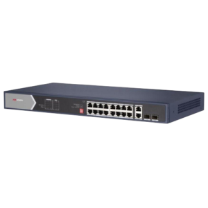 Switch 16 porturi PoE Gigabit fara management, 4 x Hi PoE, 2 x RJ45/SFP uplink Gigabit – HIKVISION DS-3E0520HP-E