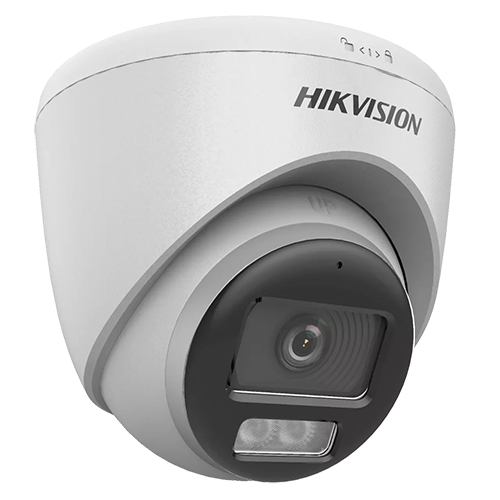 ColorVu, Dual Light – Camera analog 2MP, lentila 2.8mm, IR 40m, WL 40m, TVI/AHD/CVI/CVBS, Mic., IP67 – HIKVISION DS-2CE72DF0T-LFS-2.8mm