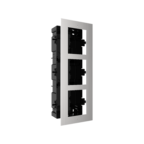 Rama montaj ingropat din otel inoxidabil, 3 module, pentru Interfon modular – HIKVISION DS-KD-ACF3-S