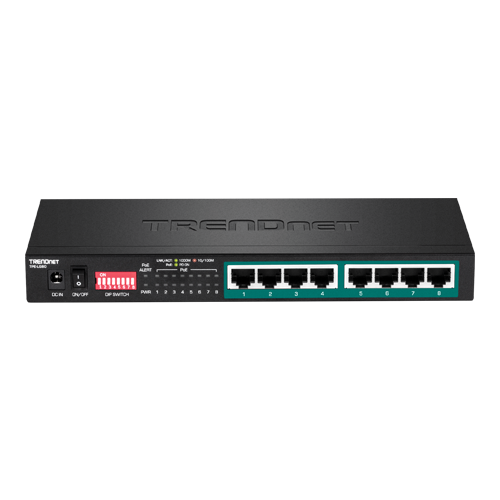 Switch 8 x RJ45 Gigabit Long Range 200m PoE+ – TRENDnet TPE-LG80