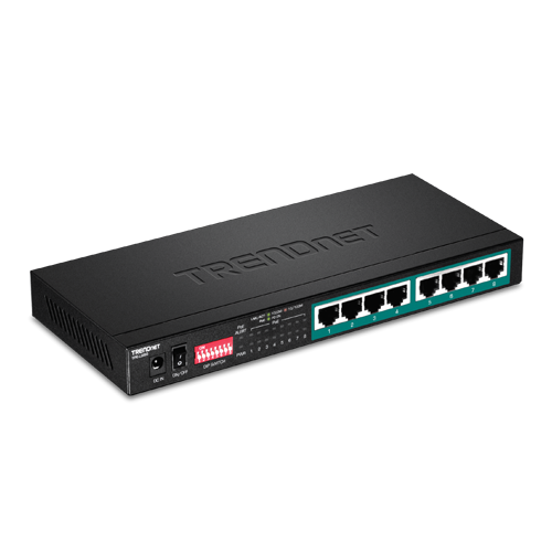 Switch 8 x RJ45 Gigabit Long Range 200m PoE+ – TRENDnet TPE-LG80
