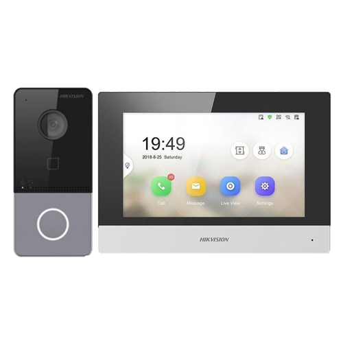 KIT videointerfon TCP/IP pentru 1 familie, monitor TFT LCD 7 inch – HIKVISION DS-KIS603-P