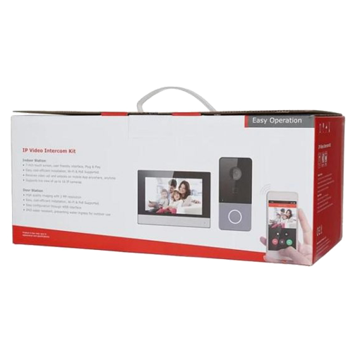 KIT videointerfon TCP/IP pentru 1 familie, monitor TFT LCD 7 inch – HIKVISION DS-KIS603-P