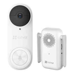 Kit sonerie video EZVIZ, conexiune Wi-Fi, rezolutie 3k, acumulator 5200mAh, PIR detectie miscare, unghi vizualizare ultra-larg, slot SDcard CS-DB2-Pro-3K