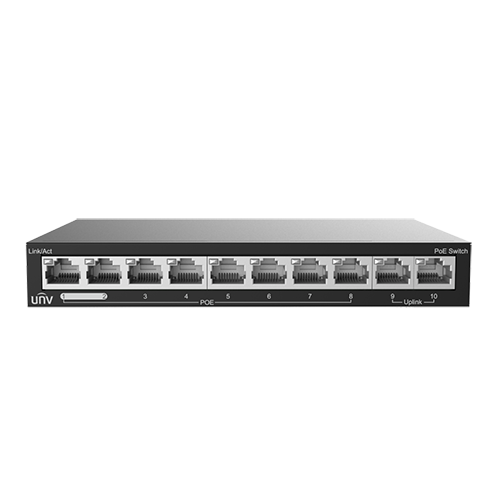Switch 8 porturi PoE, 2 porturi uplink RJ45 – UNV NSW2020-10T-POE-IN
