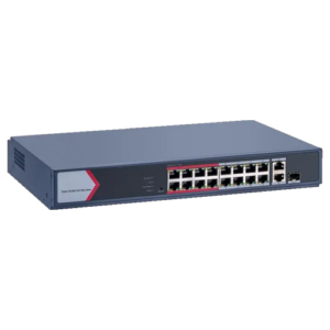 Switch 16 porturi PoE 100Mbps, 1 port Gigabit combo, 1 Gigabit RJ45, SMART Management – HIKVISION DS-3E1318P-EI-M