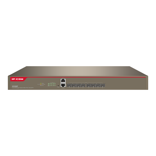 Switch 8 x SFP+ 10 Gbps, 2 porturi gestionare, management, 1U – IP-COM X5308F