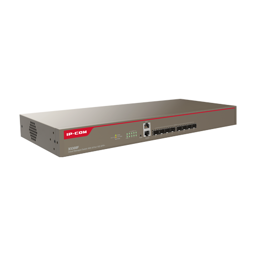 Switch 8 x SFP+ 10 Gbps, 2 porturi gestionare, management, 1U – IP-COM X5308F