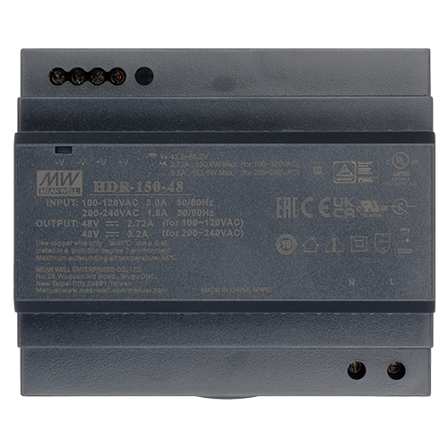 Sursa alimentare 48V DC, 3.2A, 150W, montaj sina DIN – HIKVISION DS-KAW150-4N