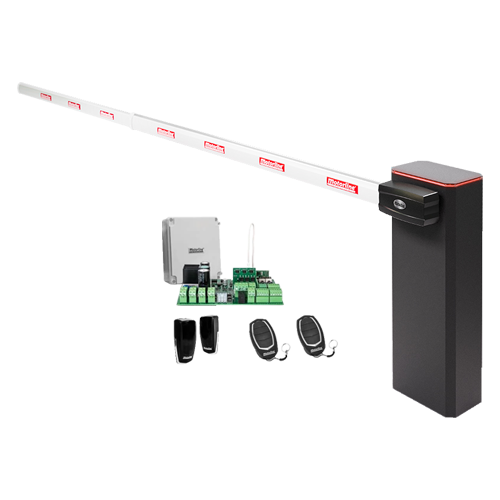 KIT complet bariera acces AUTO / 4 m, montaj universal ST/DR, lampa semnalizre – MOTORLINE TURBO-4+ZUM75HTSL-4-KIT