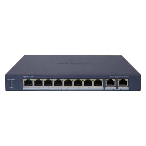 Switch 8 porturi PoE Gigabit, 2 porturi Gigabit, Smart Management – HIKVISION DS-3E1510P-EI