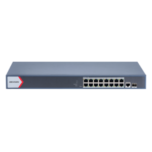 Switch 16 porturi PoE Gigabit, 1 porturi RJ45 Gigabit, 1 port SFP Gigabit, Smart Management – HIKVISION DS-3E1518P-EI