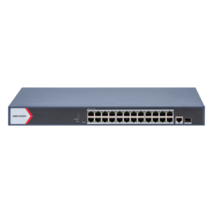 Switch 24 porturi PoE Gigabit, 1 porturi RJ45 Gigabit, 1 port SFP Gigabit, Smart Management – HIKVISION DS-3E1526P-EI