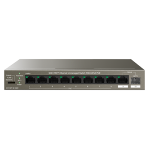 Switch 8 x RJ45 Gigabit PoE, 1 x RJ45 Gigabit Uplink, 1 x SFP Gigabit Uplink – IP-COM G1110PF-8-102W