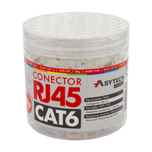 Mufa RJ-45 UTP Cat.6, 50µ (100 buc) RJ45-CAT6-50U-JAR