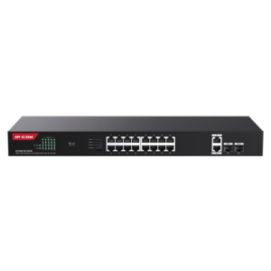 Switch 16 x RJ45 Gigabit PoE, 2 x RJ45 Gigabit Uplink, 2 x SFP Gigabit, 1U – IP-COM G1120P-16-250W