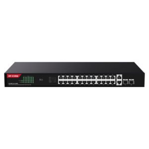 Switch 24 x RJ45 Gigabit PoE, 2 x RJ45 Uplink Gigabit, 2 x SFP Gigabit, 1U – IP-COM G1128P-24-410W