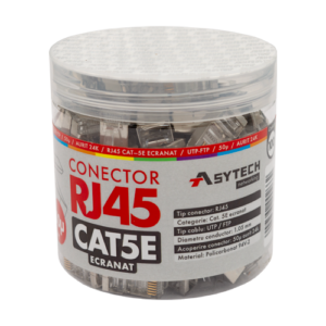 Mufa RJ-45 FTP Cat.5e, ecranata, 50µ (100 buc) RJ45M-CAT5E-50U-JAR