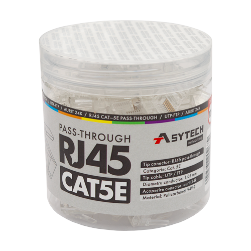 Mufa RJ-45 UTP Cat.5e EZ Passthrough (100 buc) RJ45-CAT5-EZ-JAR
