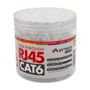 Mufa RJ-45 UTP Cat.6 EZ Passthrough, 50µ (100 buc) RJ45-CAT6-EZ-50U-JAR
