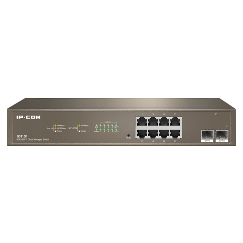 Switch 8 x RJ45 Gigabit, 2 x SFP Gigabit Uplink, Cloud Management – IP-COM G3310F