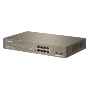 Switch 8 x RJ45 Gigabit, PoE+, 2 x SFP Gigabit, 130W, 1U – IP-COM G1110P-8-150W
