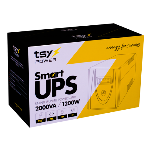 UPS TSY Power, 2000VA/1200W, LED, AVR-repornire automata, Management, 4 x Schuko, 2 x RJ45, 1 X USB type B TSY-MP-2K0-LED
