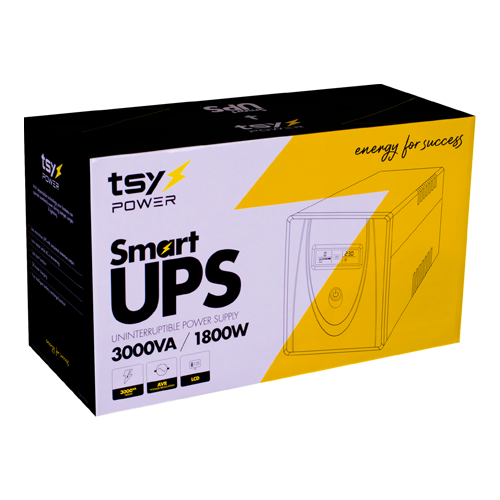 UPS TSY Power, 3000VA/1800W, LCD, AVR-repornire automata, 4 x Schuko TSY-MP-3K0-LCD