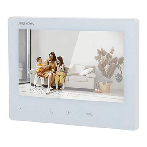KIT videointerfon 2 fire pentru 1 familie, monitor 7 inch, Alarma, IK08, Card 32GB – HIKVISION DS-KIS704EY-SS