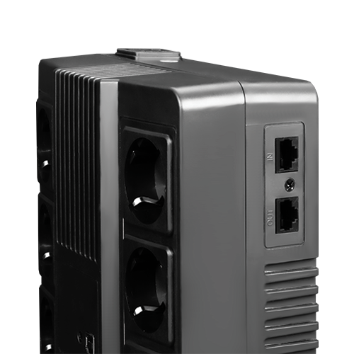 UPS TSY Power, 600VA/360W, LED, AVR-repornire automata, Management, 6 x Schuko, 2 x RJ45, 1 X USB type B TSY-D-0K6-LED