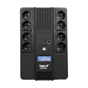 UPS TSY Power, 1000VA/600W, LCD, AVR-repornire automata, Management, 8 x Schuko, 2 x RJ45, 1 X USB type B TSY-D-1K0-LCD