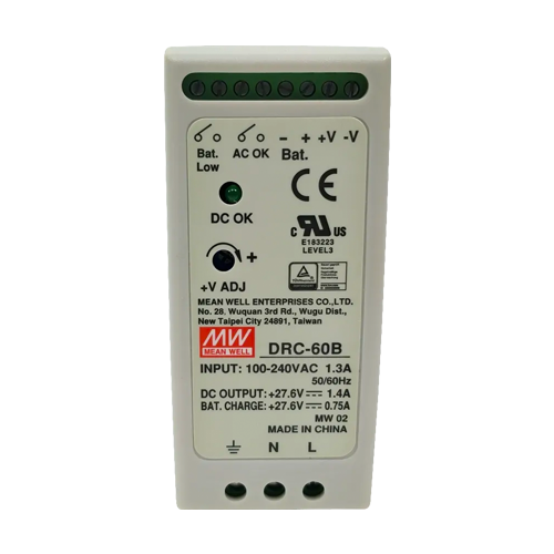 Sursa de alimentare in comutatie, 27.6V / 1.4A + 0.75A, sina DIN, backup – MEAN WELL DRC-60B