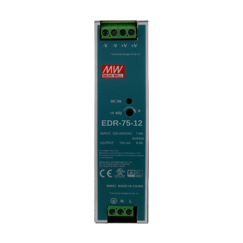 Sursa de alimentare in comutatie, 12V / 6.3A, sina DIN – MEAN WELL EDR-75-12