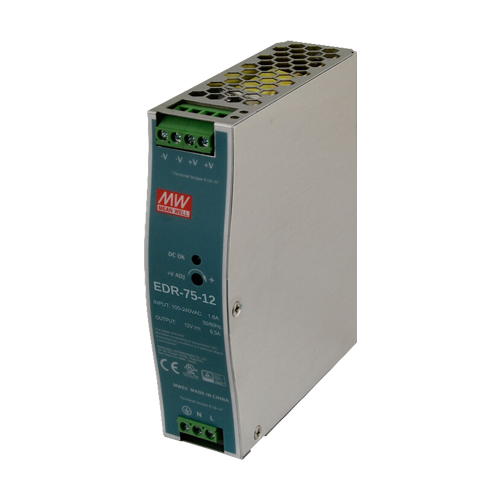 Sursa de alimentare in comutatie, 12V / 6.3A, sina DIN – MEAN WELL EDR-75-12