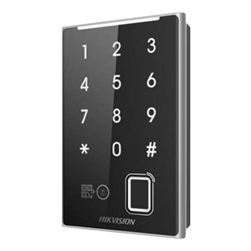 Cititor de proximitate MIFARE, amprenta, cod QR, Wiegand, RS-485, tastatura integrata -HIKVISION DS-K1109DKFB-QR