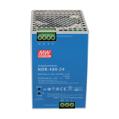 Sursa de alimentare in comutatie, 24V / 20A, sina DIN – MEAN WELL NDR-480-24