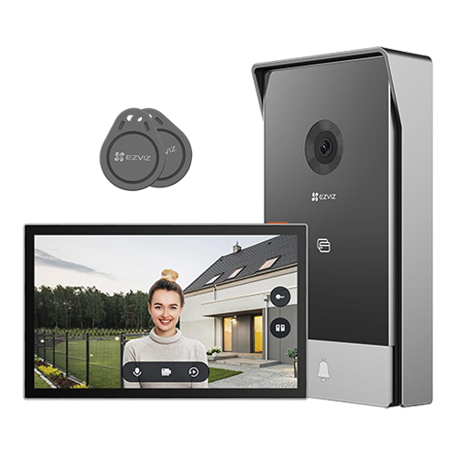 Kit video-interfon, monitor tactil 7 inch, 2 fire, camera 2MP, IR 5m, SDcard, Wi-Fi6 – EZVIZ CS-HP5-2MP