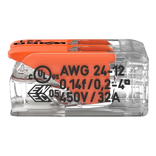 Conector derivatie 2 fire, max. 4 mm² (100 buc.) – WAGO 221-412